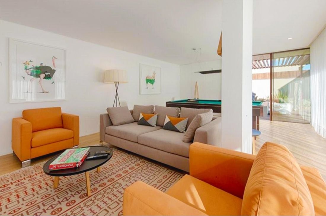 modern decoration of the living room with game room