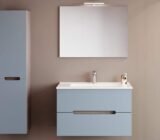 Suspended solid wood bathroom furniture