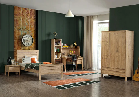 PETRA Modern bedroom set for boys in elegant dove grey