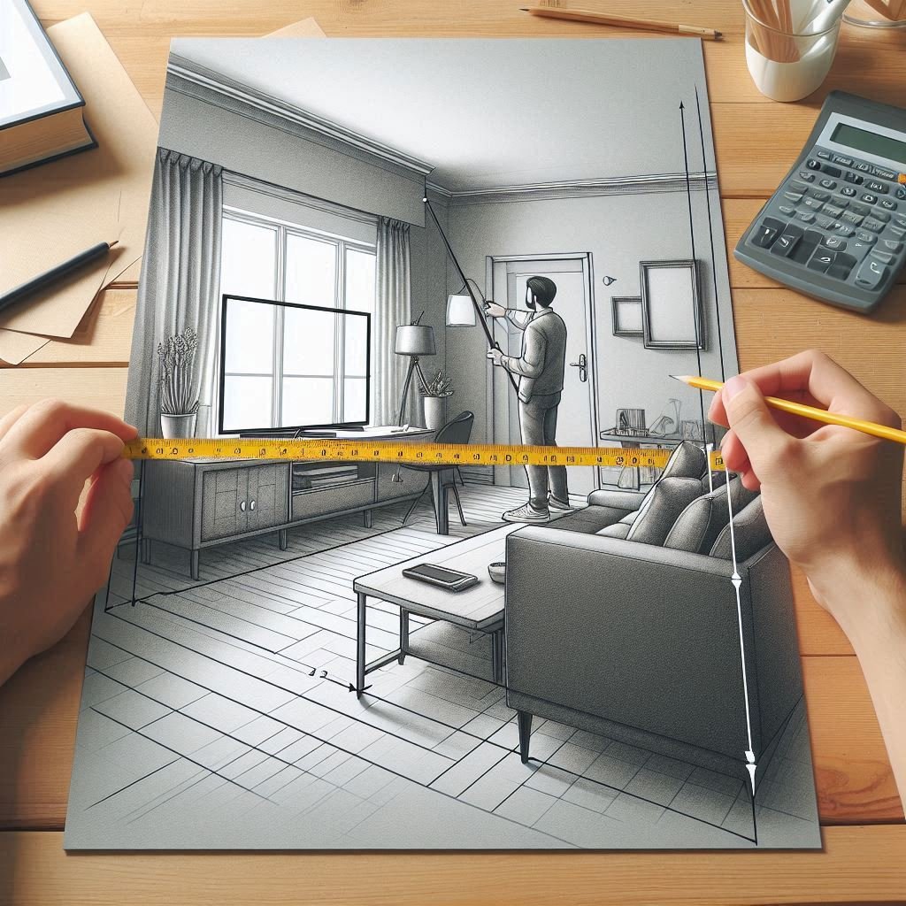 ideal distance between TV and sofa