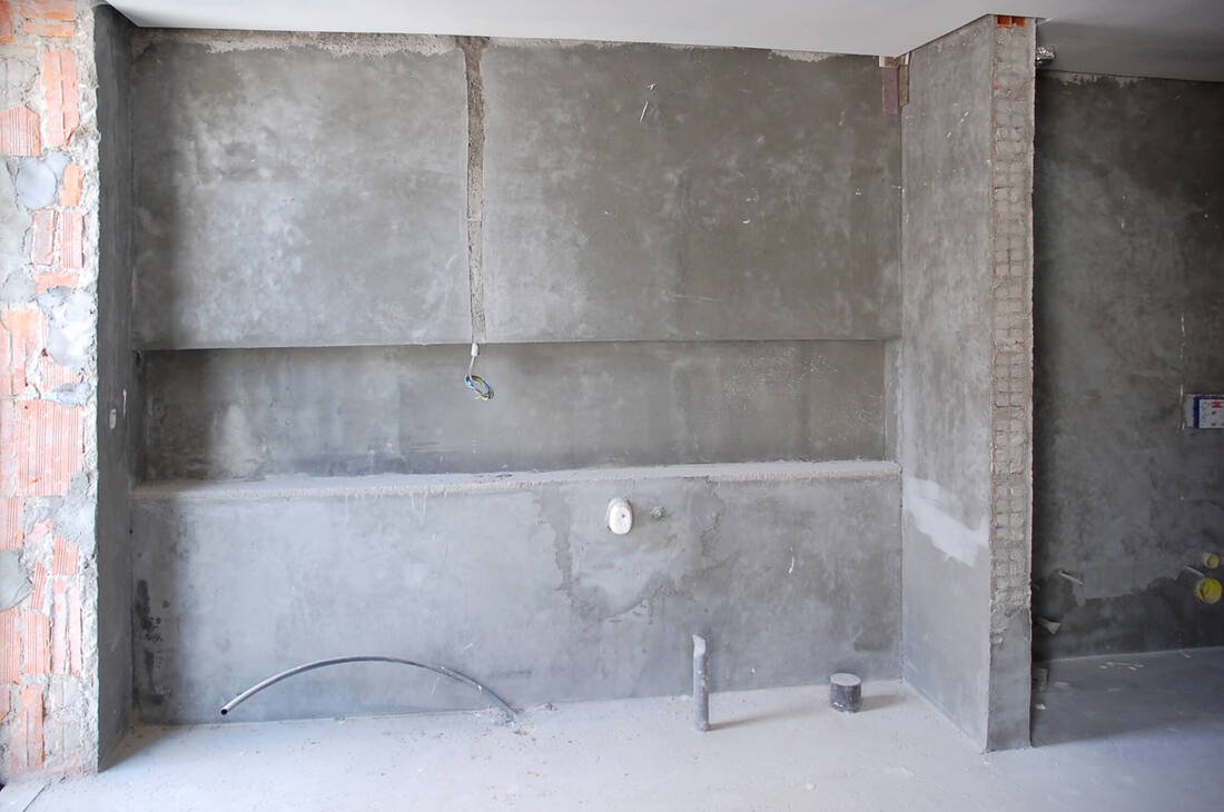 Suite bathroom under construction